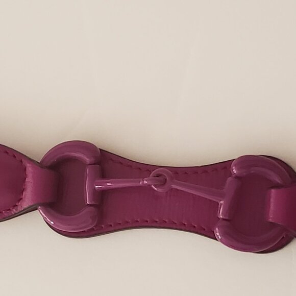 NWT Gucci Azalea horsebit purple leather thin belt - size 85-34 main image 5